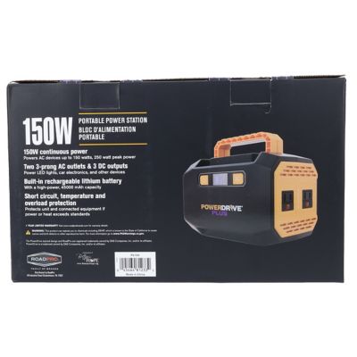Image showing 5 th PowerDrive Portable Power Station 150W Backup Battery Outdoor Gasless Generator 2 Ac Outlets and 3 Dc Outlets