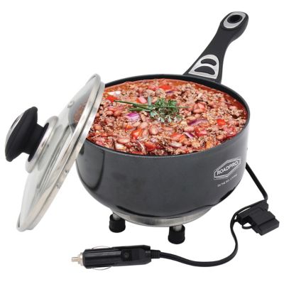 Image showing  12-Volt Portable Saucepan 12V Pot with Non-Stick Surface - Black