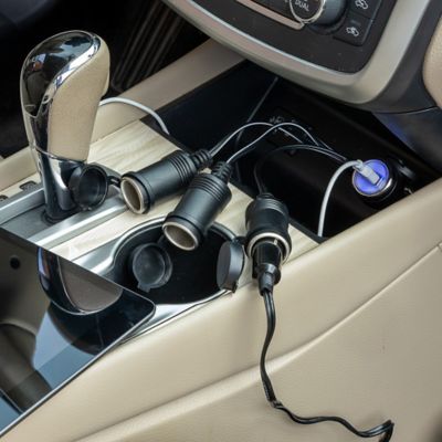 Image showing  4-Way 12 Volt Adapter Usb Access Adapter with 3 12V Socket 1 Usb Port