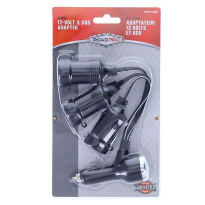 Image showing  4-Way 12 Volt Adapter Usb Access Adapter with 3 12V Socket 1 Usb Port