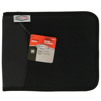 RoadPro Log Binder Zippered 3-Ring Black 10.5 in. x 8.5 in. 3-Ring Zippered Binder for Loose-Leaf Log Sheets