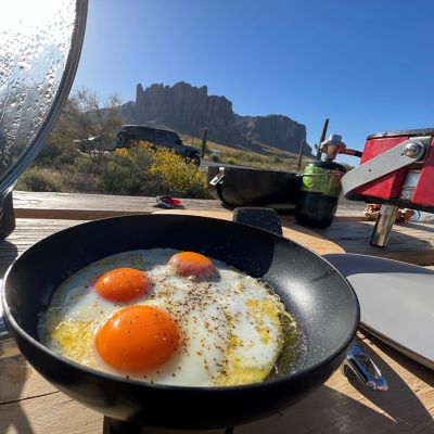 Image showing  Portable Frying Pan Non-Stick Mobile 12 Volt Skillet Electric Nonstick Travel Pan