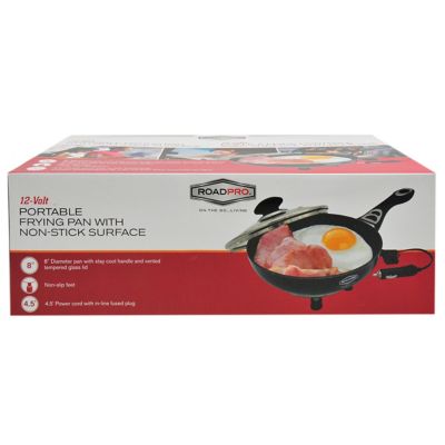 Image showing  Portable Frying Pan Non-Stick Mobile 12 Volt Skillet Electric Nonstick Travel Pan