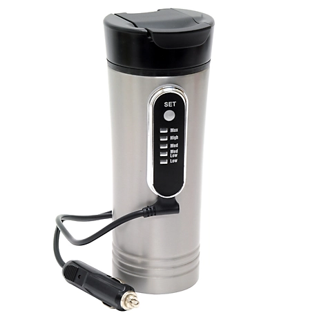 RoadPro 12-Volt 15 oz. Electric Coffee Mug Heated 12V Self-Heating Coffee Cup