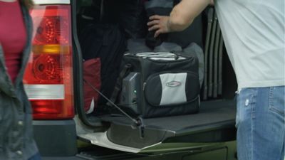 Image showing  12-Volt Soft Sided Cooler Bag Portable Camping Electric Cooler - Black and Gray