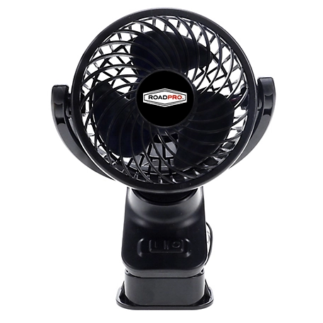 RoadPro Black 4 in. Clip-On Fan for Vehicle Or Desk Usb Portable Mini Cooling Fan