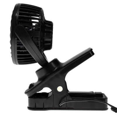 Image showing  Black 4 in. Clip-On Fan for Vehicle Or Desk Usb Portable Mini Cooling Fan