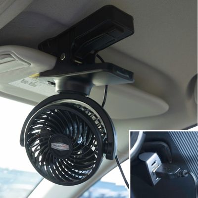 Image showing  Black 4 in. Clip-On Fan for Vehicle Or Desk Usb Portable Mini Cooling Fan