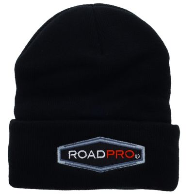 RoadPro Trucker Hat Comfort Knit Beanie Cap Cuffed Winter Knit Hat Black