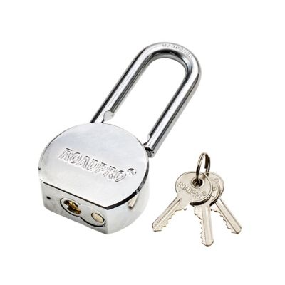 RoadPro Steel 2.5 in. Padlock Brass Cylinder 3