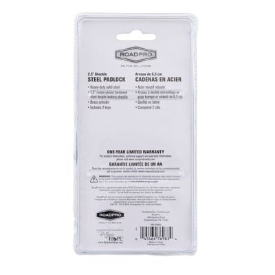 Image showing 5 th RoadPro Steel 2.5 in. Padlock Brass Cylinder 3