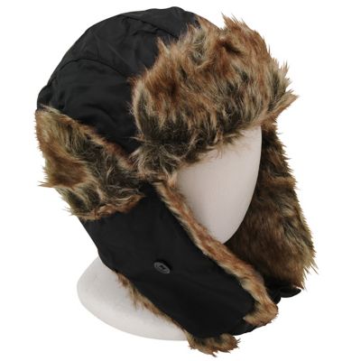 BlackCanyon Outfitters Trooper Hat - Adult Size Fits Most Faux Fur Bomber Style Winter Cap with Ear Flaps Men and Women