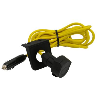 Image showing  12 ft. Extension Cord with 12 Volt Adapter - Cigarette Lighter Plug Socket Splitter - Yellow