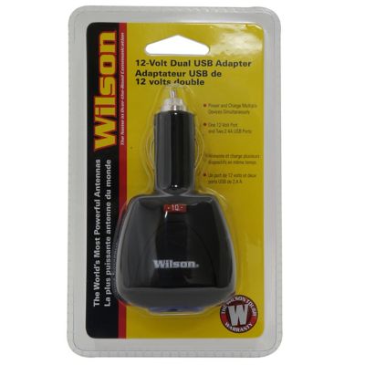 Image showing  12V Adapter with Dual Usb Ports 2.4A Each - Socket Splitter Universal Charger Adapter - Black