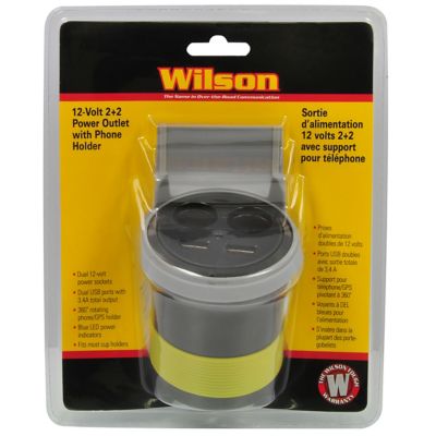 Image showing  12V Double Power Outlet Double Usb Phone Cup Holder Gps Stand