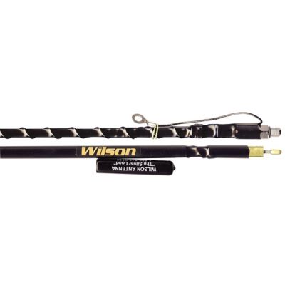 Image showing  4 ft. Silver Load Fiberglass Whip - Top Loaded CB Antenna with Tunable Tip