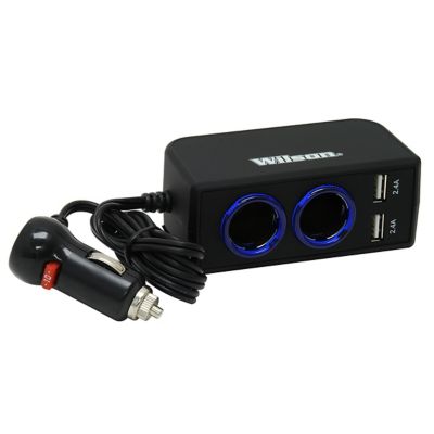 Wilson Antennas Dual 12 Volt Usb Adapter with 3 ft. Cord - Dc Car Socket Splitter 2 Usb Ports