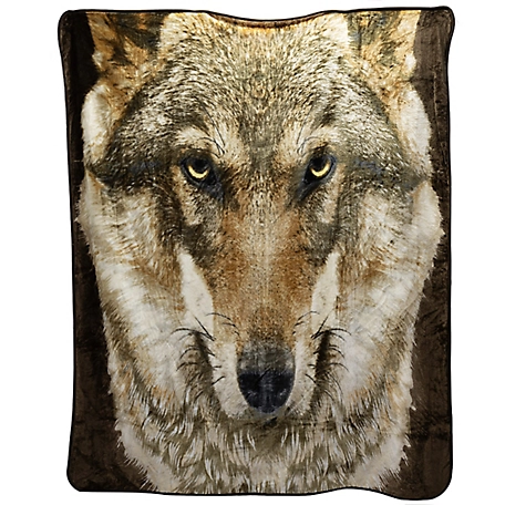 BlackCanyon Outfitters Wolf Face Queen Medium-Weight Blanket