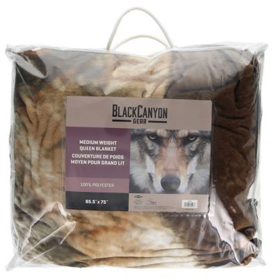 Image showing  Wolf Face Queen Medium-Weight Blanket