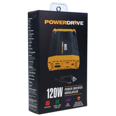 Image showing  120 Watt Power Inverter Slim 12V Dc to 110V Ac with Outlet and 2 Usb Ports