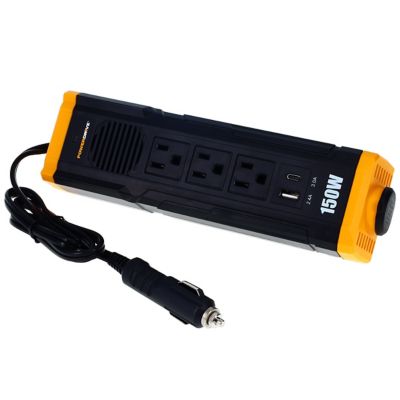 Image showing  150W Car Power Inverter with 3 Charger Outlets and Dual USB Ports, 12VDC to 110VAC
