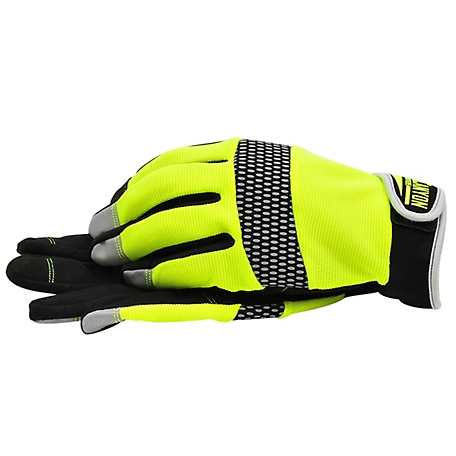 BlackCanyon Outfitters Black Canyon Outfitters Safety Work Gloves Hi-Vis Hi-Dex Leather W Neoprene Padding Large