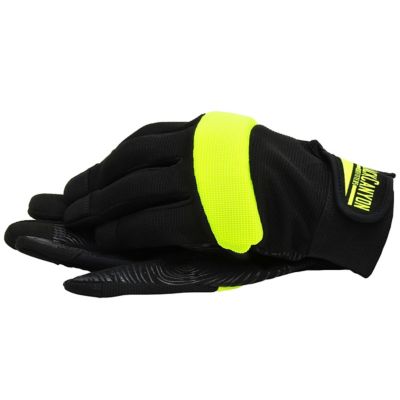 BlackCanyon Outfitters Safety Work Gloves Hivis Hidexterity Syn Leather W Padded Knuckles Silicone Grip Large Bhg621