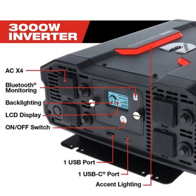 Image showing 9 th Cummins 3,000 Watt Modified Sine Wave Truck Power Inverter, 12V to 110V, 4 AC Outlets, 2 USB Ports