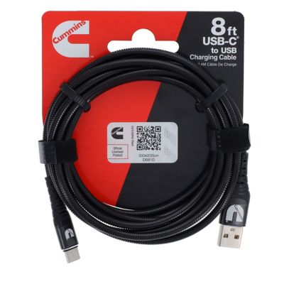 Image showing  Android(R) Compatible Charger Cord Type C 8 ft. Metal Braided C-A Cable - 8 ft.