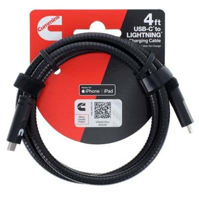 Image showing  Steel Braided Usb-C(R) Lightning(R) Charging Cord Compatible with Apple(R) Devices 4 ft.