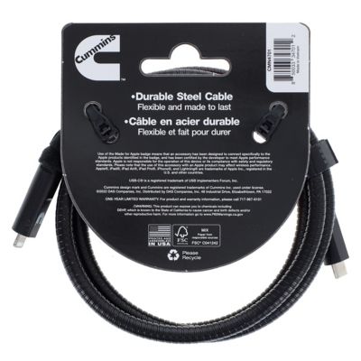 Image showing  Steel Braided Usb-C(R) Lightning(R) Charging Cord Compatible with Apple(R) Devices 4 ft.