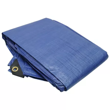 RoadPro Heavy Duty Canvas Tarp Multi-Purpose Cargo Cover 4 Mil 10' x 12' Blue Rain Tarp Tarps