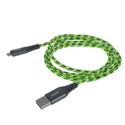 Image showing  Micro Usb Cable 4 ft. Android Charger Cord - Bright Yellow Braided Sync and Charging Cable