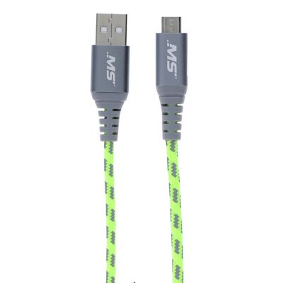Image showing  Micro Usb Cable 4 ft. Android Charger Cord - Bright Yellow Braided Sync and Charging Cable
