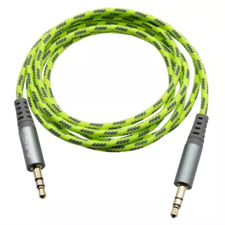 MobileSpec Hi-Visibility Yellow 4ft Aux Cable - Tangle-Free 3.5mm Audio Cable Cell Phone Accessories