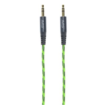 Image showing  Hi-Vis Yellow 4 ft. Auxiliary Cable, Tangle-Free 3.5mm Audio Cable