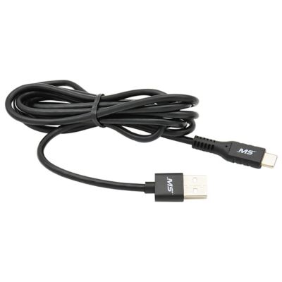 MobileSpec 8 ft. USB C to USB Charge Sync Flat Cable Phone Charger - Black