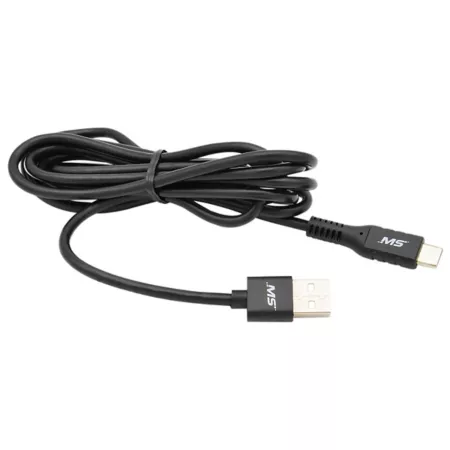 MobileSpec 8' USB C to USB Charge Sync Flat Cable Phone Charger - Black Cell Phone Accessories