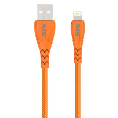 MobileSpec MS 10 Hi Vis Lightning to A Cable, Orange