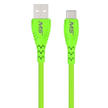 MobileSpec MS 10 Hi Vis USB C to A Cable, Green