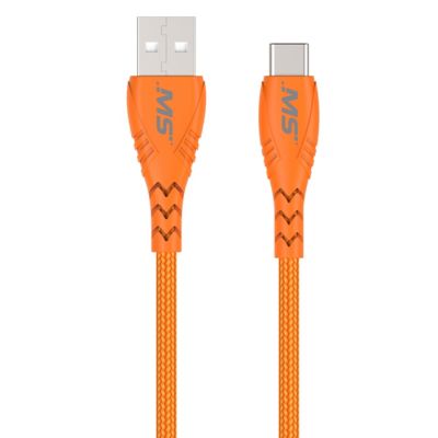 MobileSpec MS 10 Hi Vis USB C to A Cable, Orange