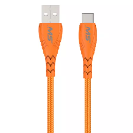 MobileSpec MS 10 Hi-Vis USB C to A Cable Orange Cell Phone Accessories