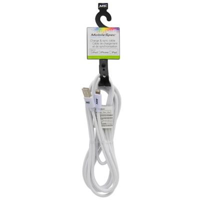 Image showing  10 ft. Lightning Cable, Compatible with Lightning Devices and Most Apple Devices, White