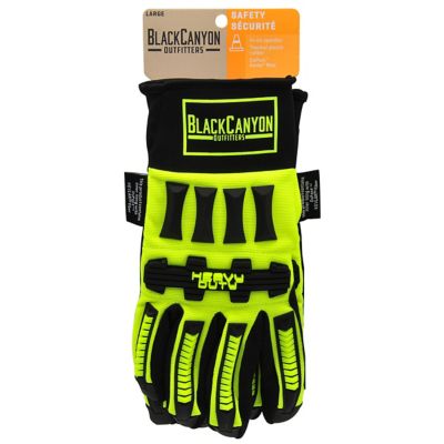 Image showing  Non-DEHP Hi-Vis Trucker Gloves with Impact Hand Protection, Large