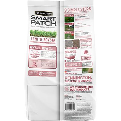 Image showing  5 lb. 100 sq. ft. Smart Patch Zenith Zoysia Grass Seed Mix
