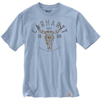 Carhartt Men's Montana Relaxed Fit Heavyweight Longhorn Graphic Short-Sleeve Work T-Shirt