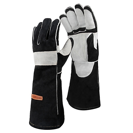 YesWelder Heat and Fire Resistant Leather Forge Mig Welding Gloves, AP-1166