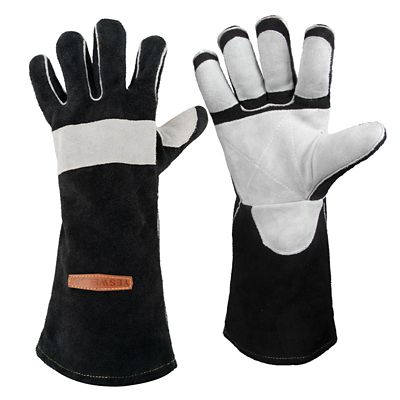 Image showing  Heat and Fire Resistant Leather Forge Mig Welding Gloves, Up to 932 deg. F