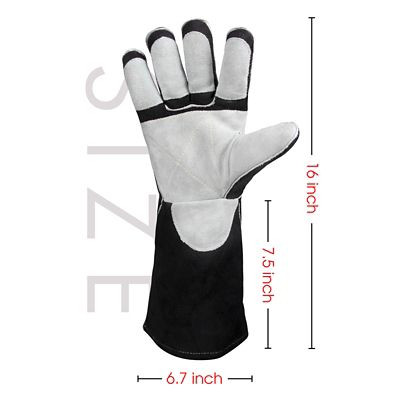 Image showing  Heat and Fire Resistant Leather Forge Mig Welding Gloves, Up to 932 deg. F