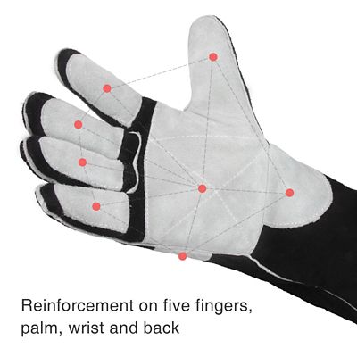 Image showing  Heat and Fire Resistant Leather Forge Mig Welding Gloves, Up to 932 deg. F